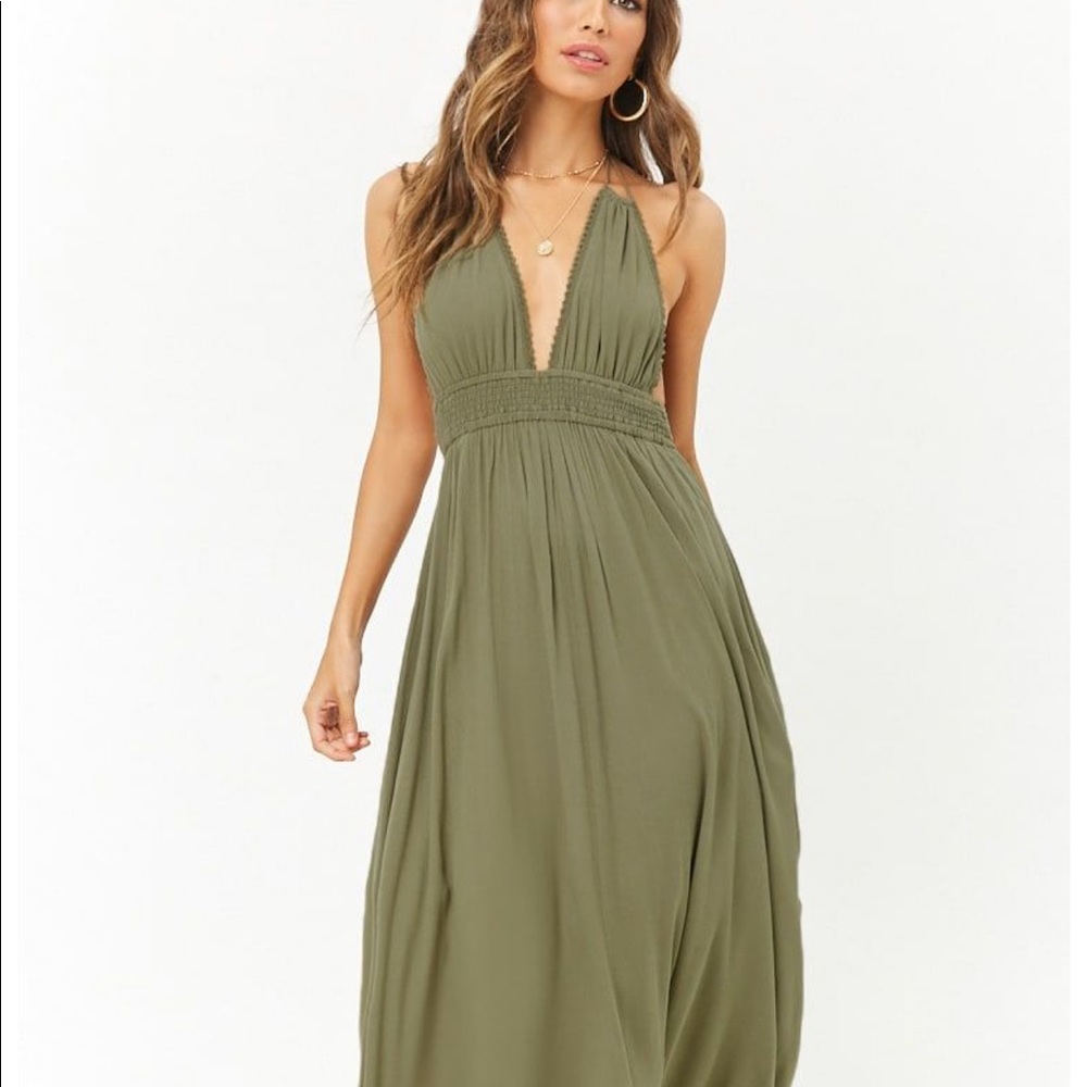 F21+ Bohoemian Tassel Halter Maxi Dress
